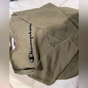 Champion Khaki Sweatshirt with Black Logo